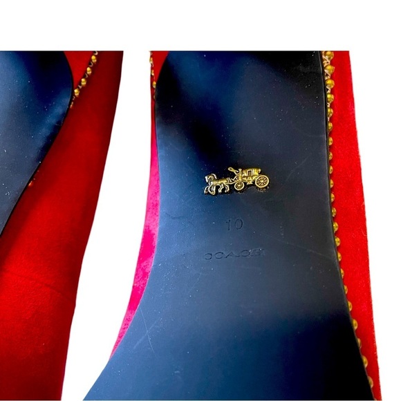 NWT Coach Red Suede Waverly Heels Size 10 š„ - Picture 8 of 14